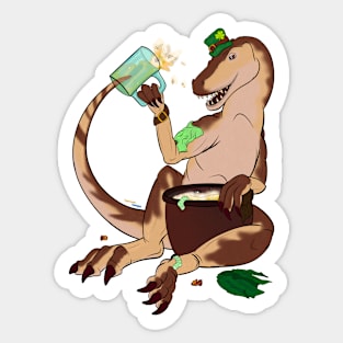HoliDinos St. Patrick’s Day: Muddled Megalosaurus Sticker